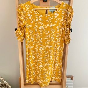 Skies Are Blue Yellow Floral Shift Dress